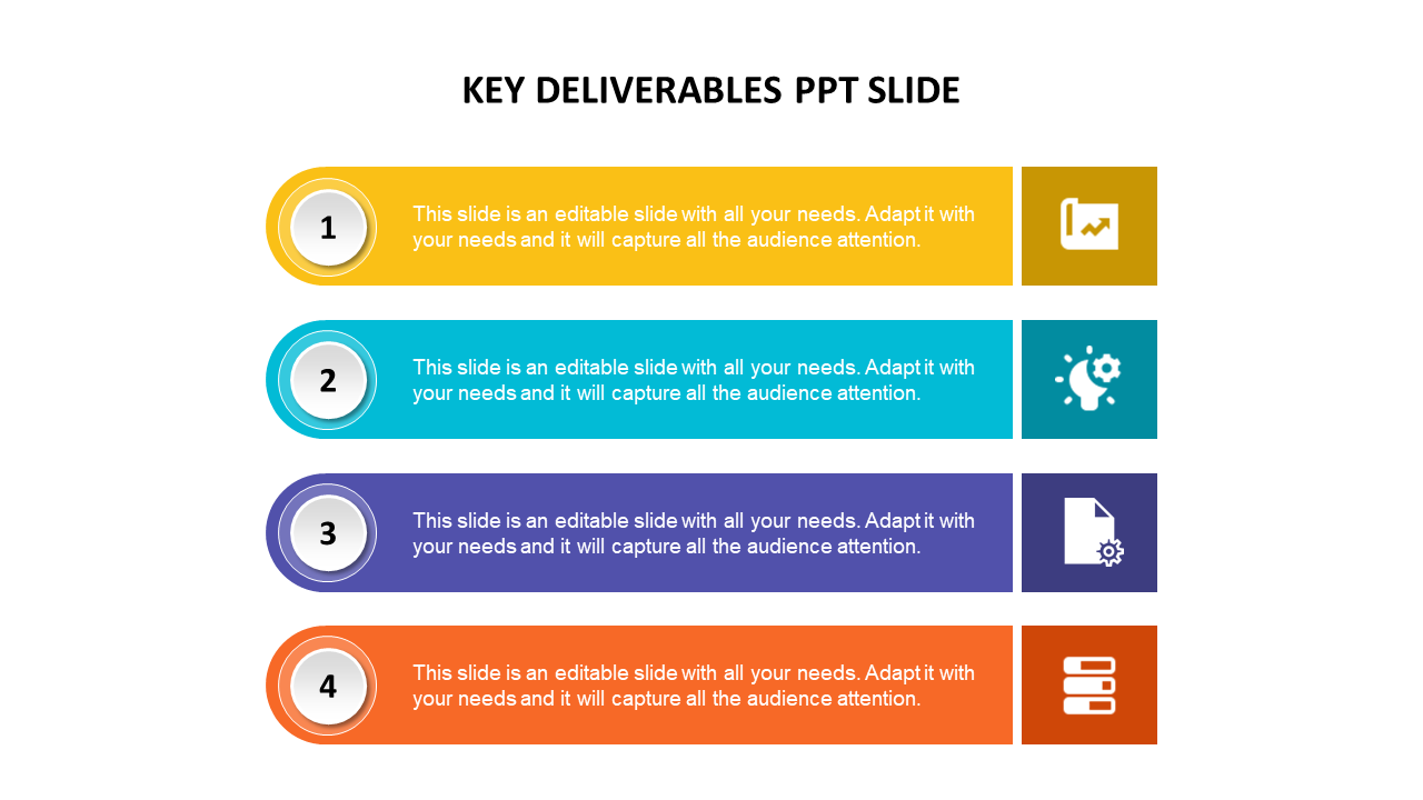 Key deliverables PPT slide